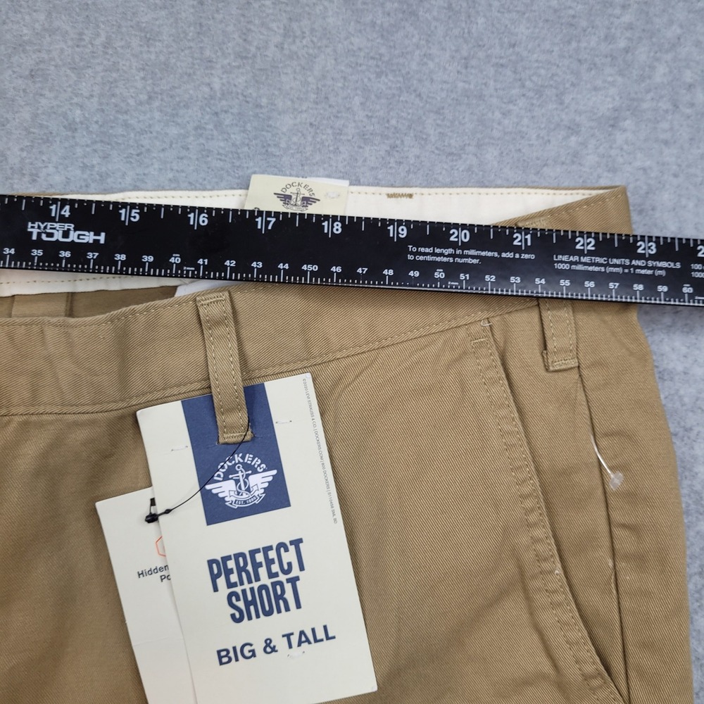 Dockers Perfect Short Mens 48x9 Khaki Big & Tall Security Pocket Cotton Chino - Picture 3 of 8